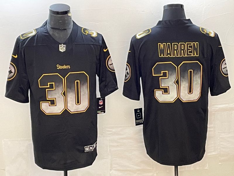 Men Pittsburgh Steelers #30 Warren Nike Teams Black Smoke Fashion Limited NFL Jersey->pittsburgh steelers->NFL Jersey